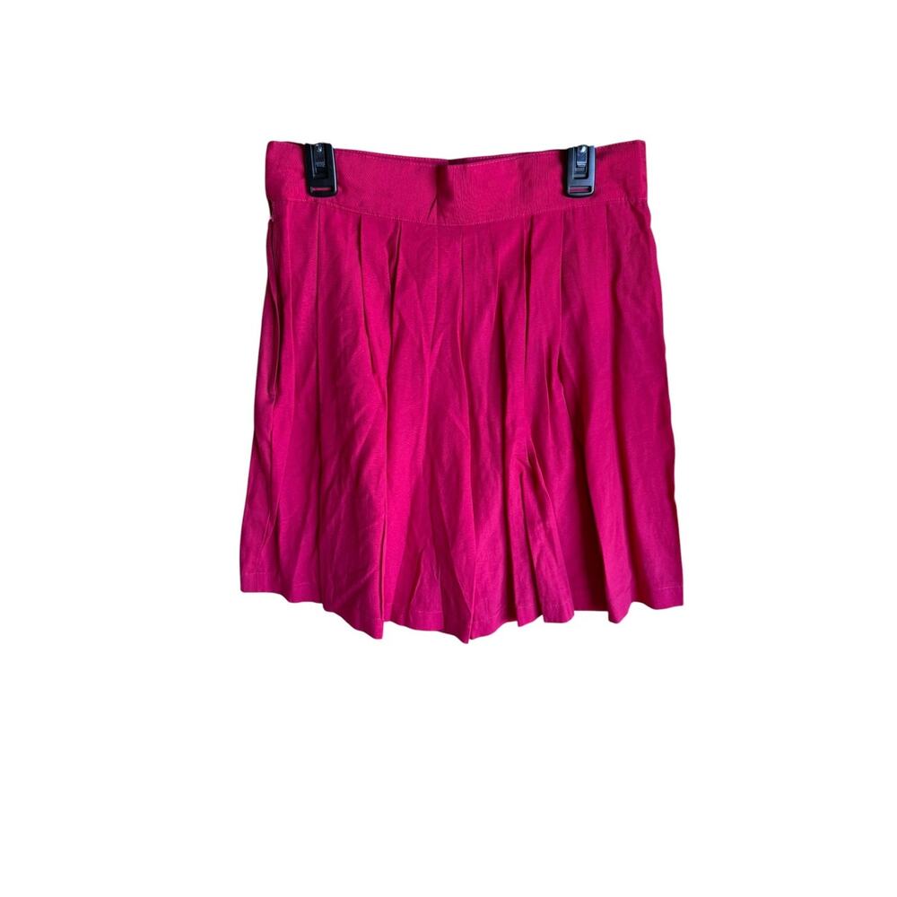 SM Fashion Women's Pleated Short Side Zip High Waisted Fuchsia Pink Small - Picture 2 of 5